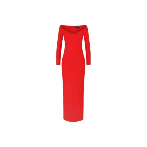 Solace London Red Женские Длинные Рукава Платья