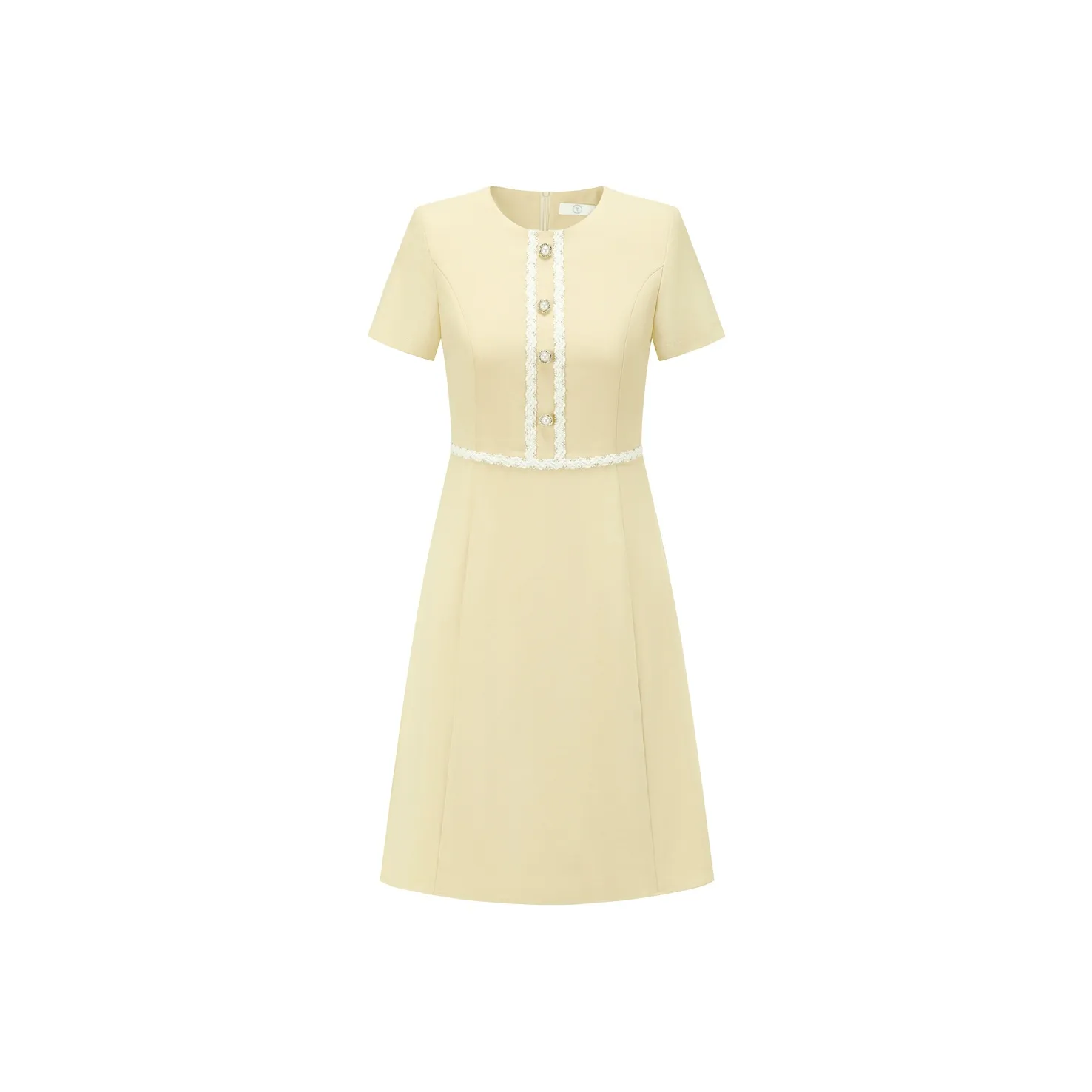 ONE SHALLOW Короткий рукав Платье Женское Желтое