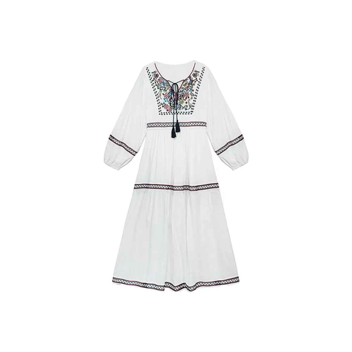 AFGGD Long Sleeved Dress Women's White