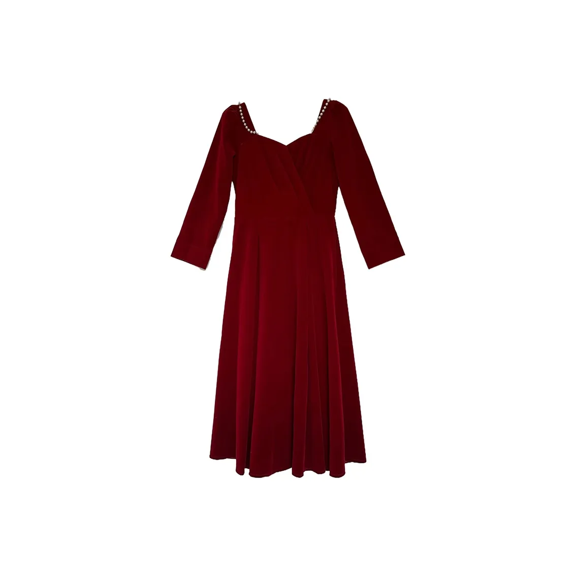 Icicofficial Бургундский Женские Длинные Платья с Рукавами