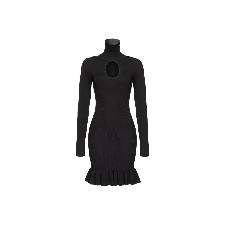 PINKO Love Birds plaque Ribbed knit Minidress