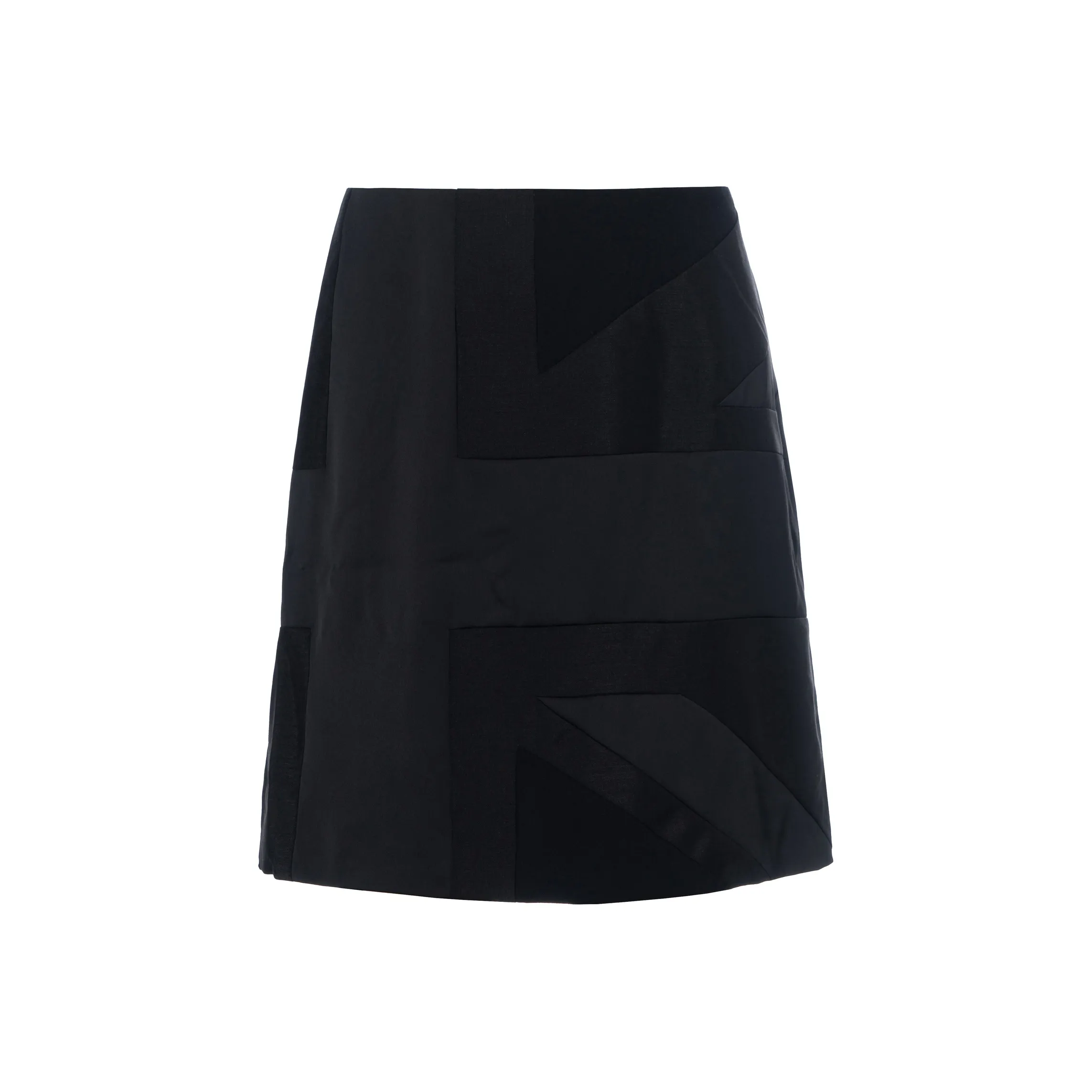 Burberry Flag Intarsia Satin Skirt 'Black'