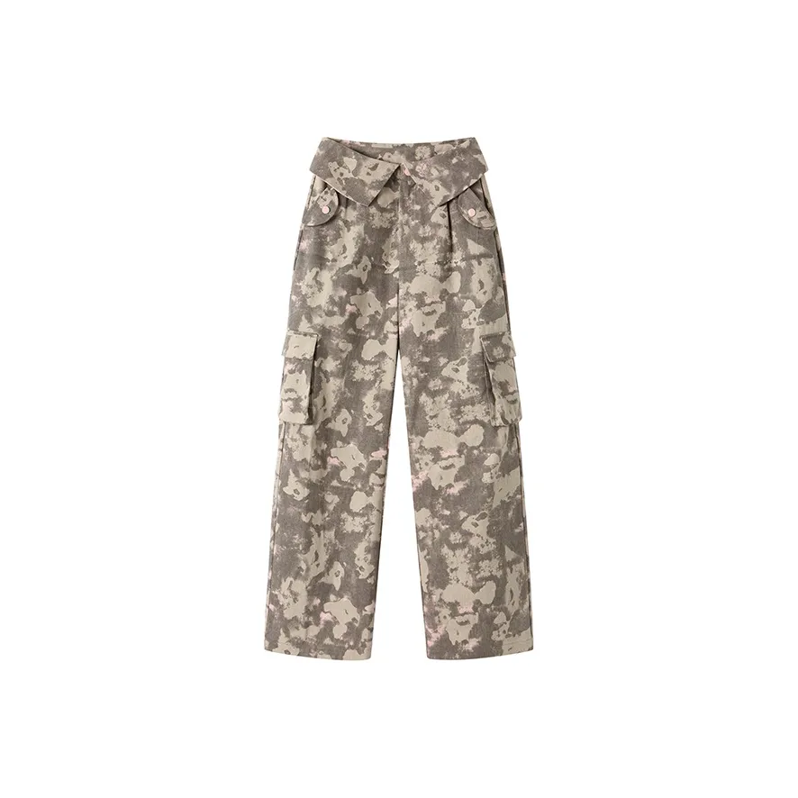 ANDREA MARTIN Карго Брюки Женские Серый Розовый