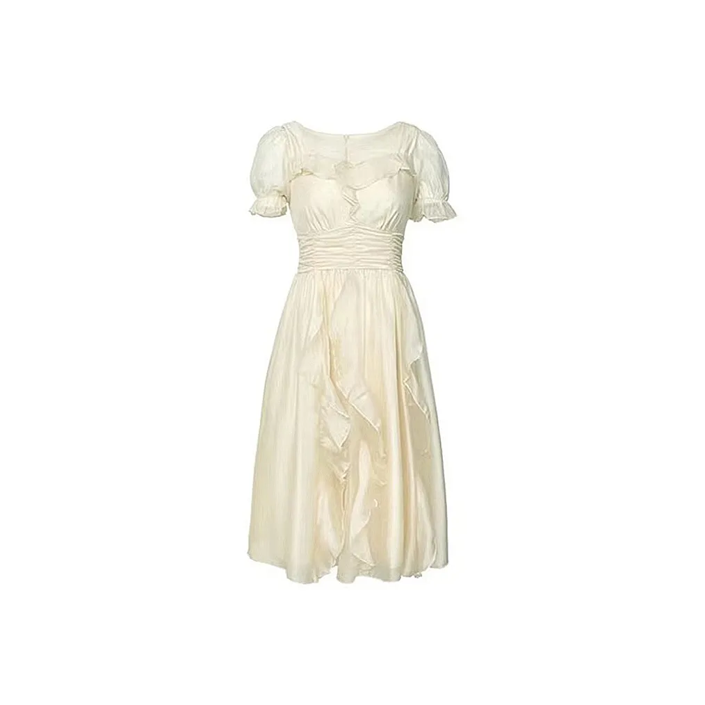 JOSR Short Sleeved Dresses Women's Apricot