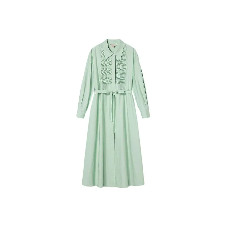 Goodland Длинное платье с длинными рукавами женское жадеит зеленый