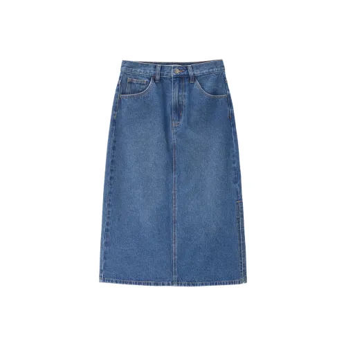 Giordano Женские джинсовые длинные юбки