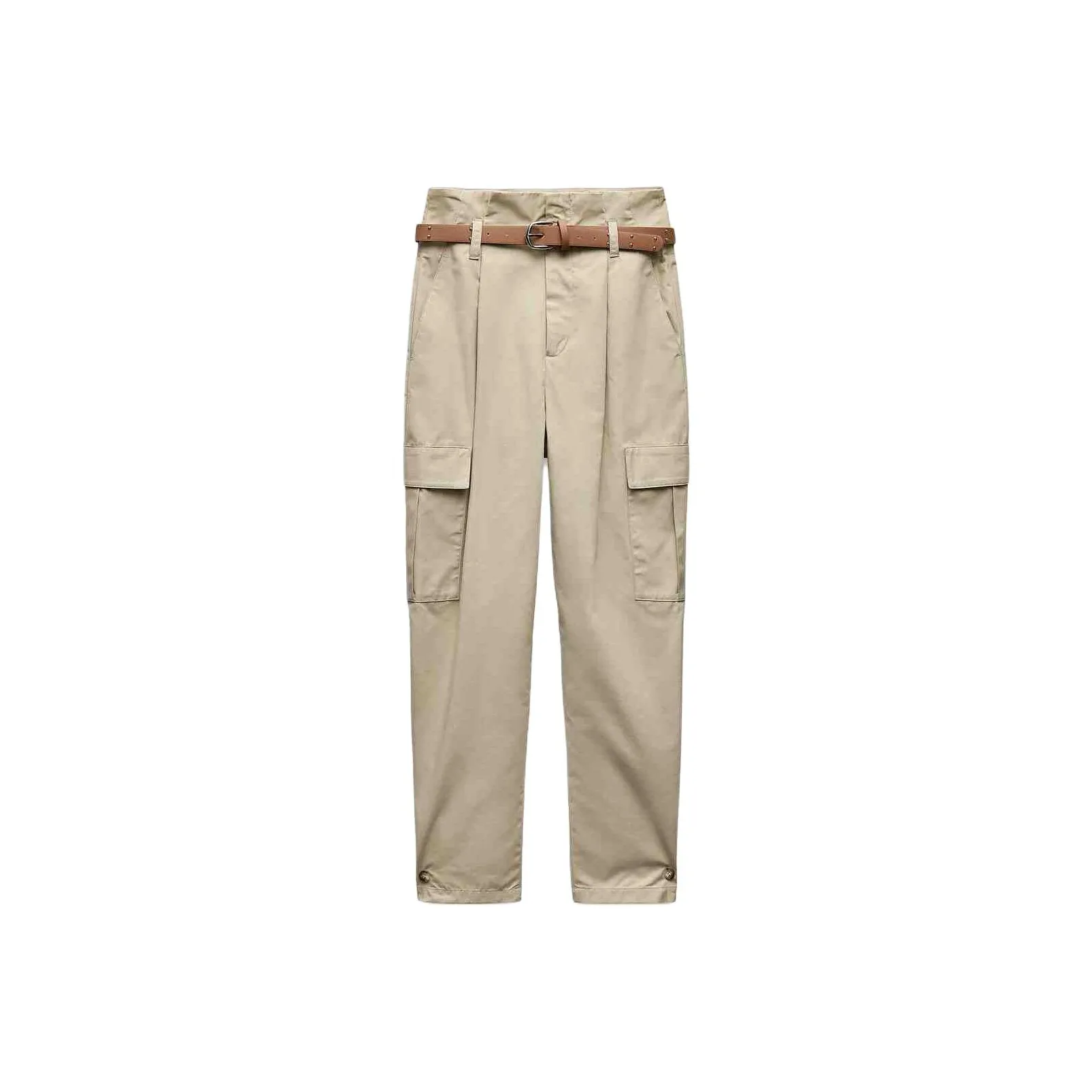 ZARA Cargo Pants Women's Light Khaki