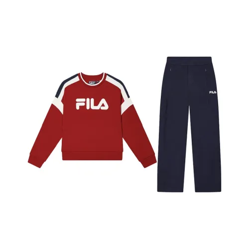 FILA ORIGINALE Набор одежды Vivid Красный топ + Герой Синий низ Женские Повседневные костюмы