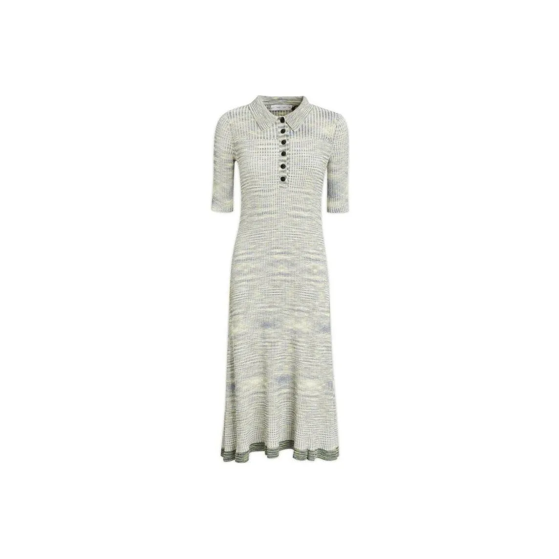 PROENZA SCHOULER White Label Space Dye Ribbed Knit Polo Dress