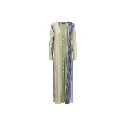 Missoni Зеленое Женское Длинное Платье с Рукавами