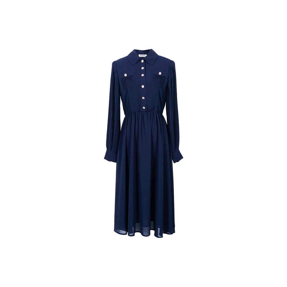 MISSSHINE Long Sleeved Dresses Women's Navy Blue