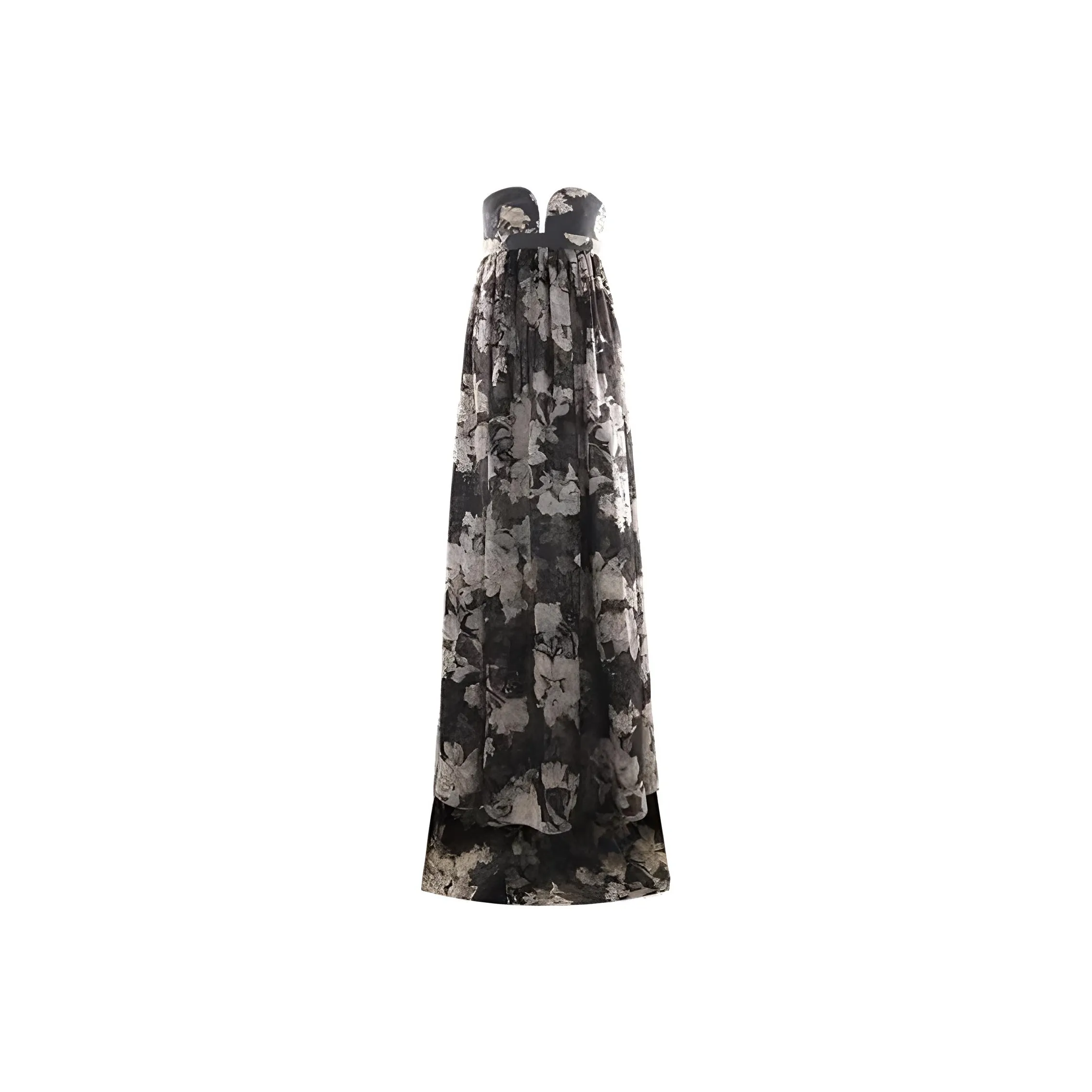 Max Mara Floral Printed Strapless Dress