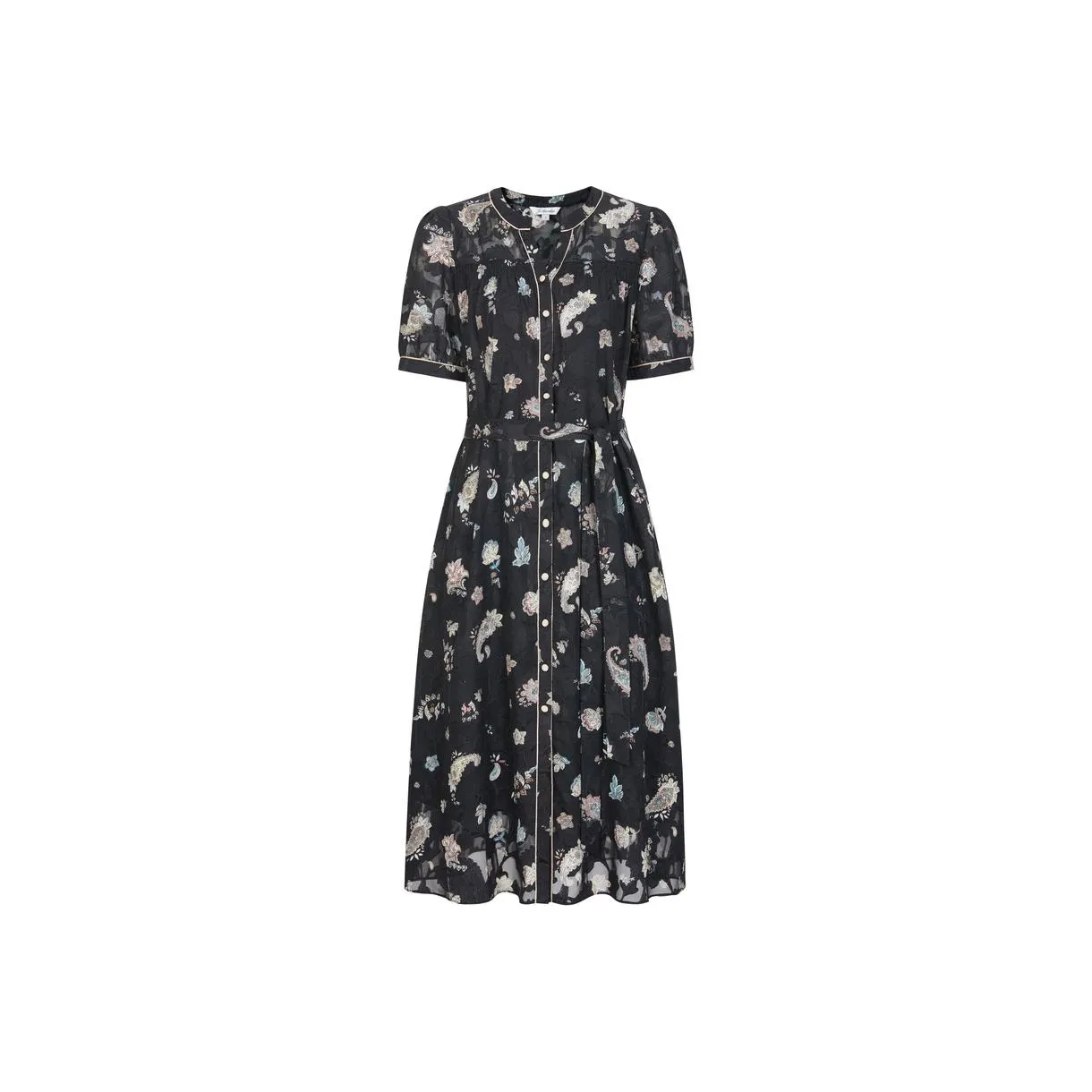 JZ. ANNAKRO Короткий рукав Платье Женское Цветочное Черное