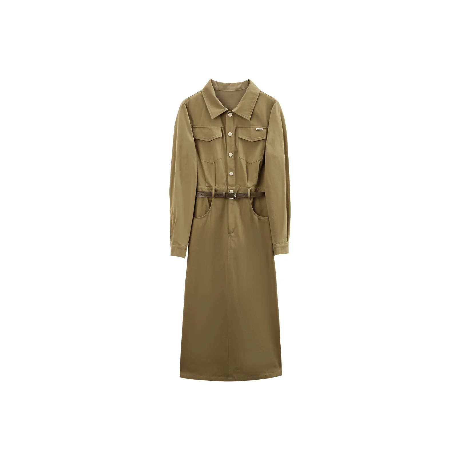 A Paradise For Awakening Long Sleeved Dress Women's Coffee