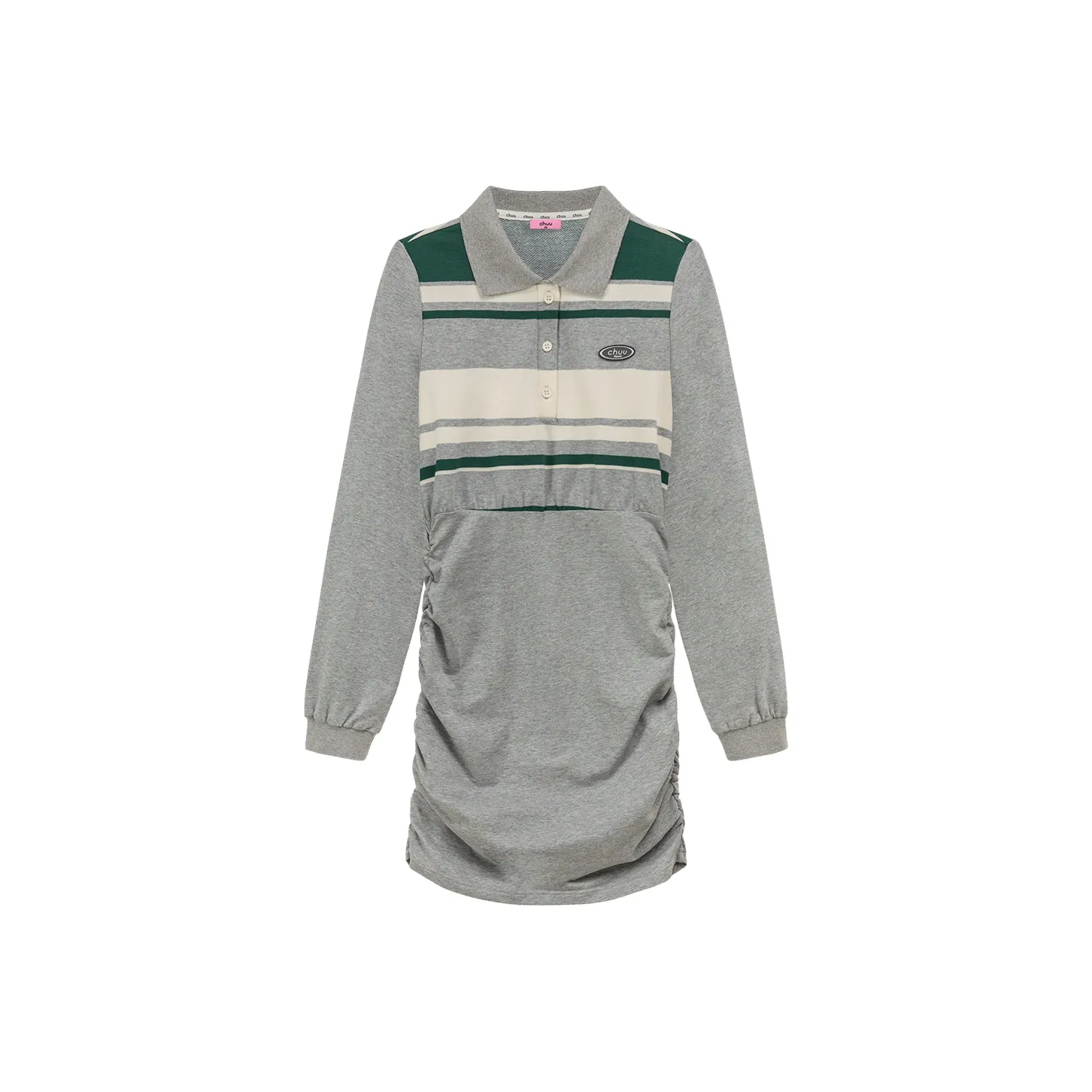 CHUU Серый Женские Длинные Платья с Рукавами