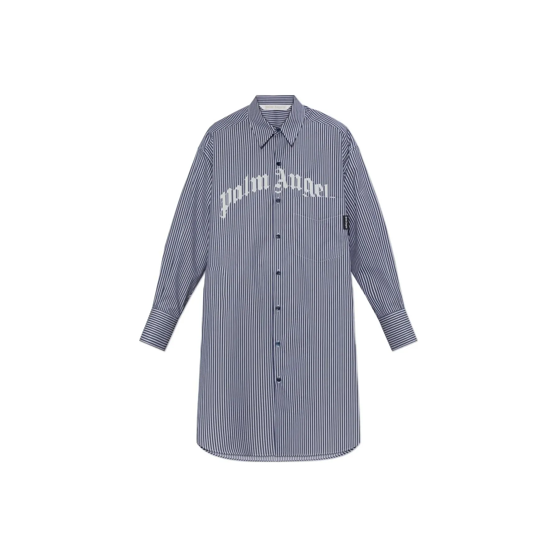 PALM ANGELS Logo Printed Striped Midi Dress