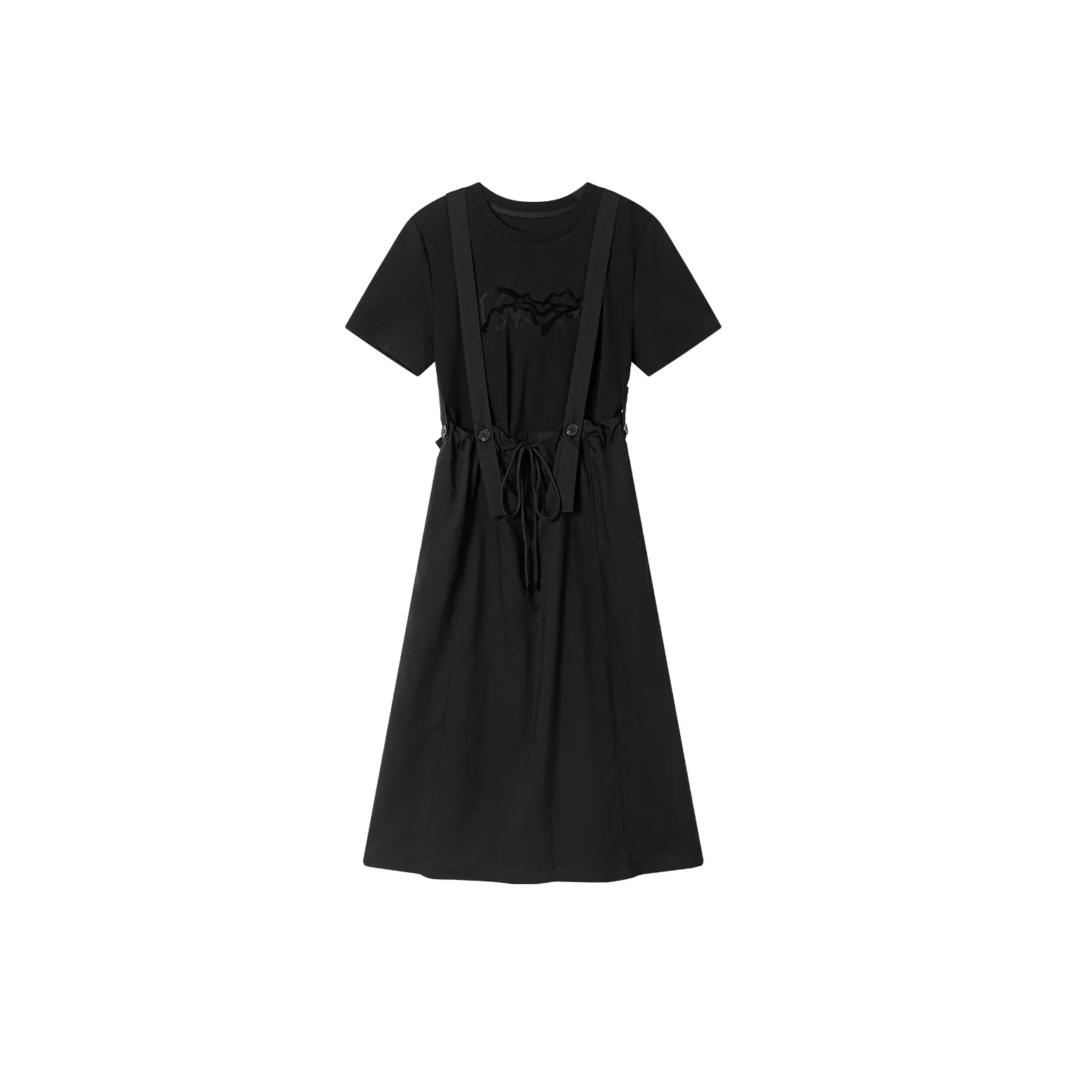 XIRAN Короткий рукав Платье Женское Элегантное Черное