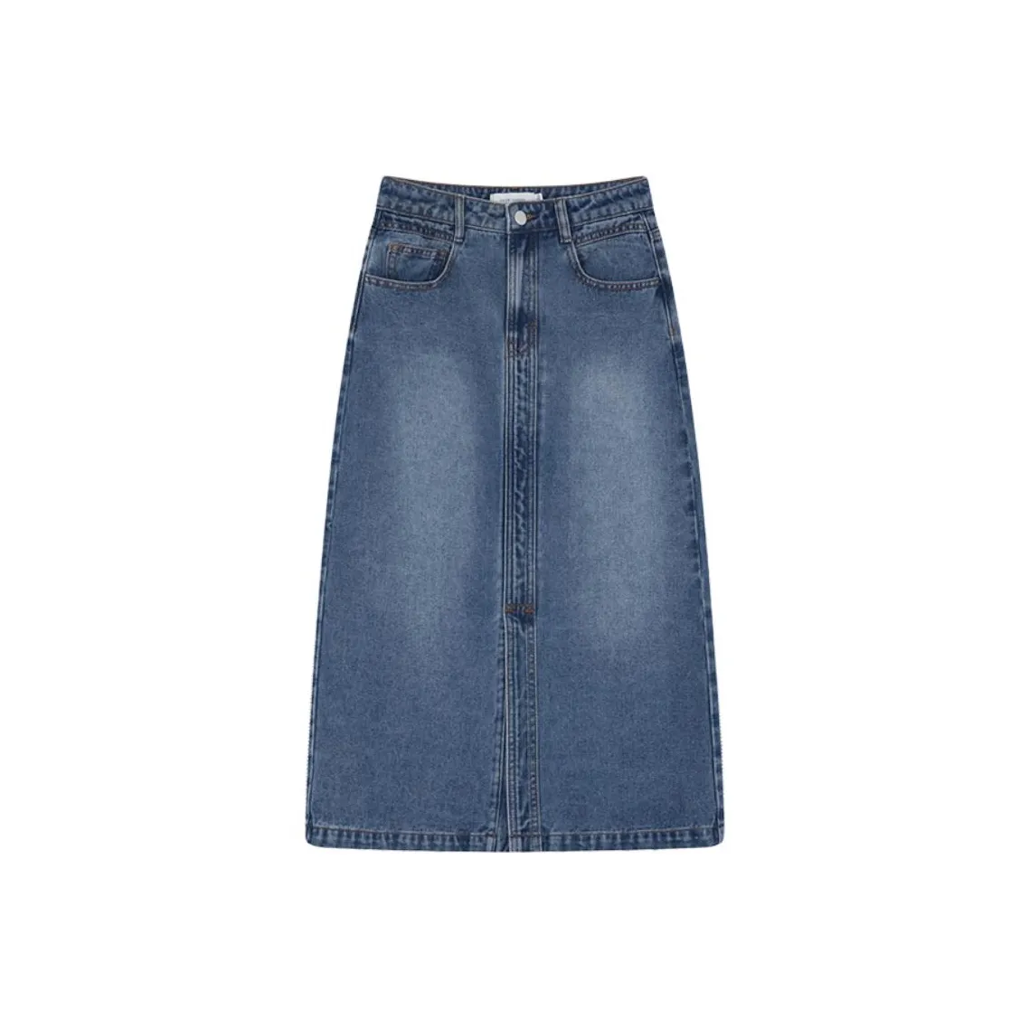 Mo Han Yi Mei Деним Длинная Юбка Женская Синяя