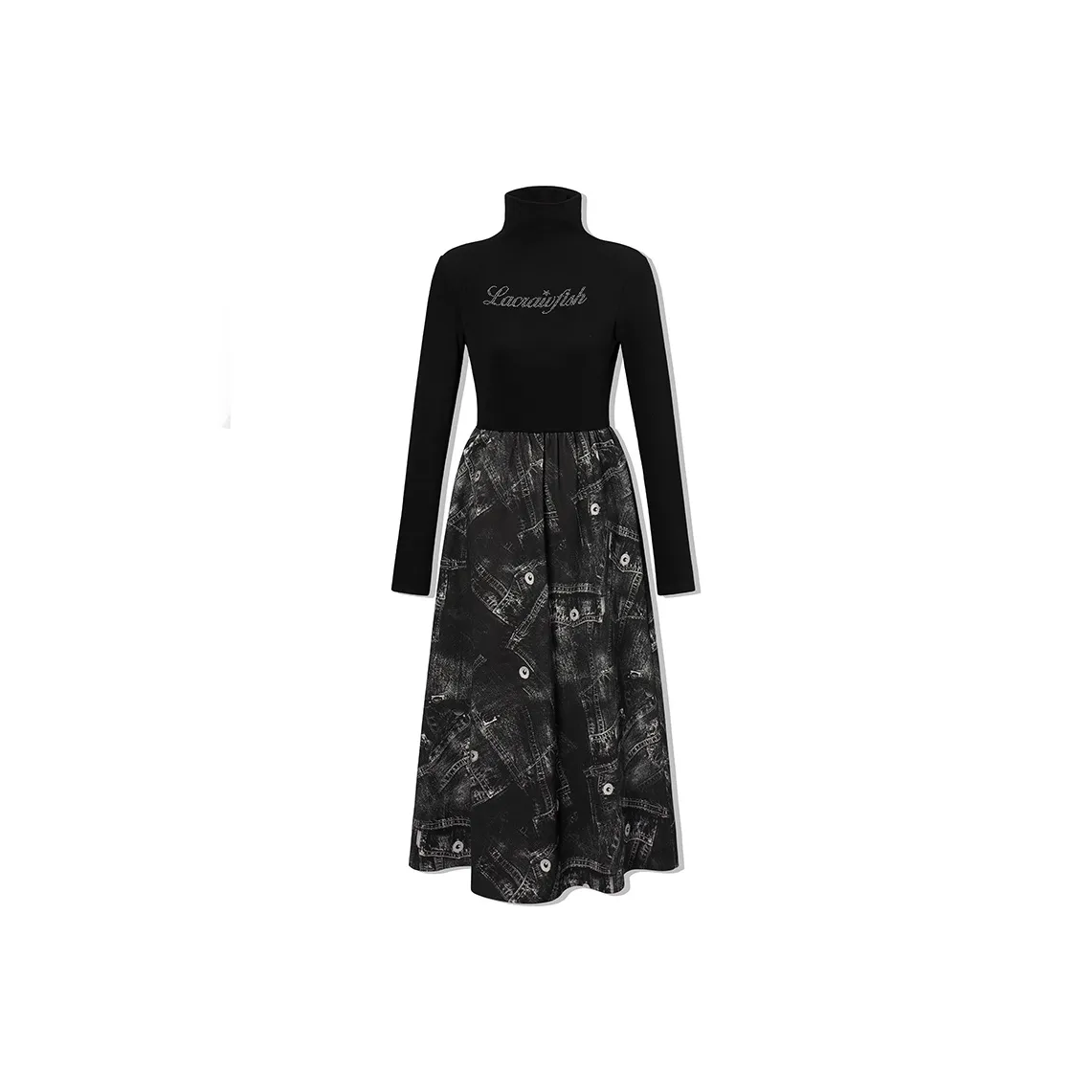 LA CRAWFISH Dress Women's Denim Black