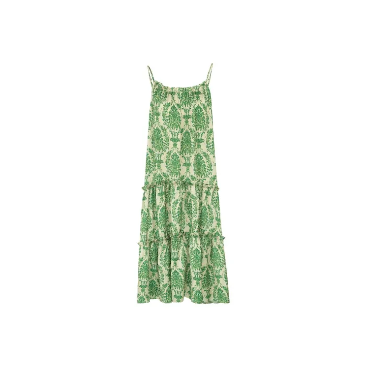 MEIYANG Slip Dress Women's Yellow Green