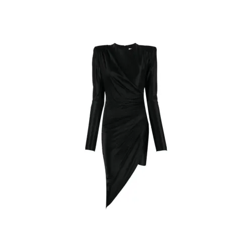 Alexandre Vauthier Черное Женское Длинное Платье с Рукавами
