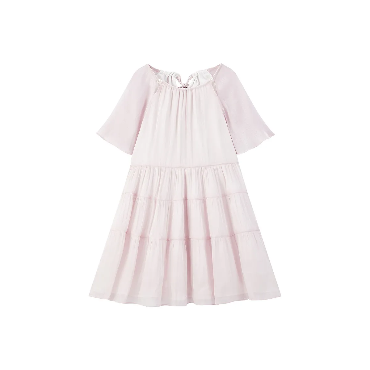 LEDIN Короткий рукав Платье Женское Мягкое Touch Розовый