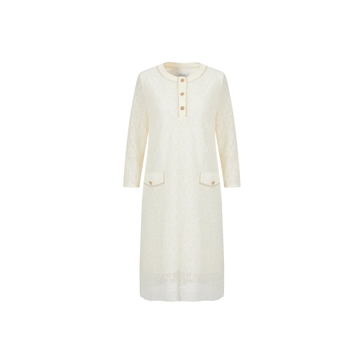 JZ. ANNAKRO Длинное платье с длинными рукавами женское бежево-желтое