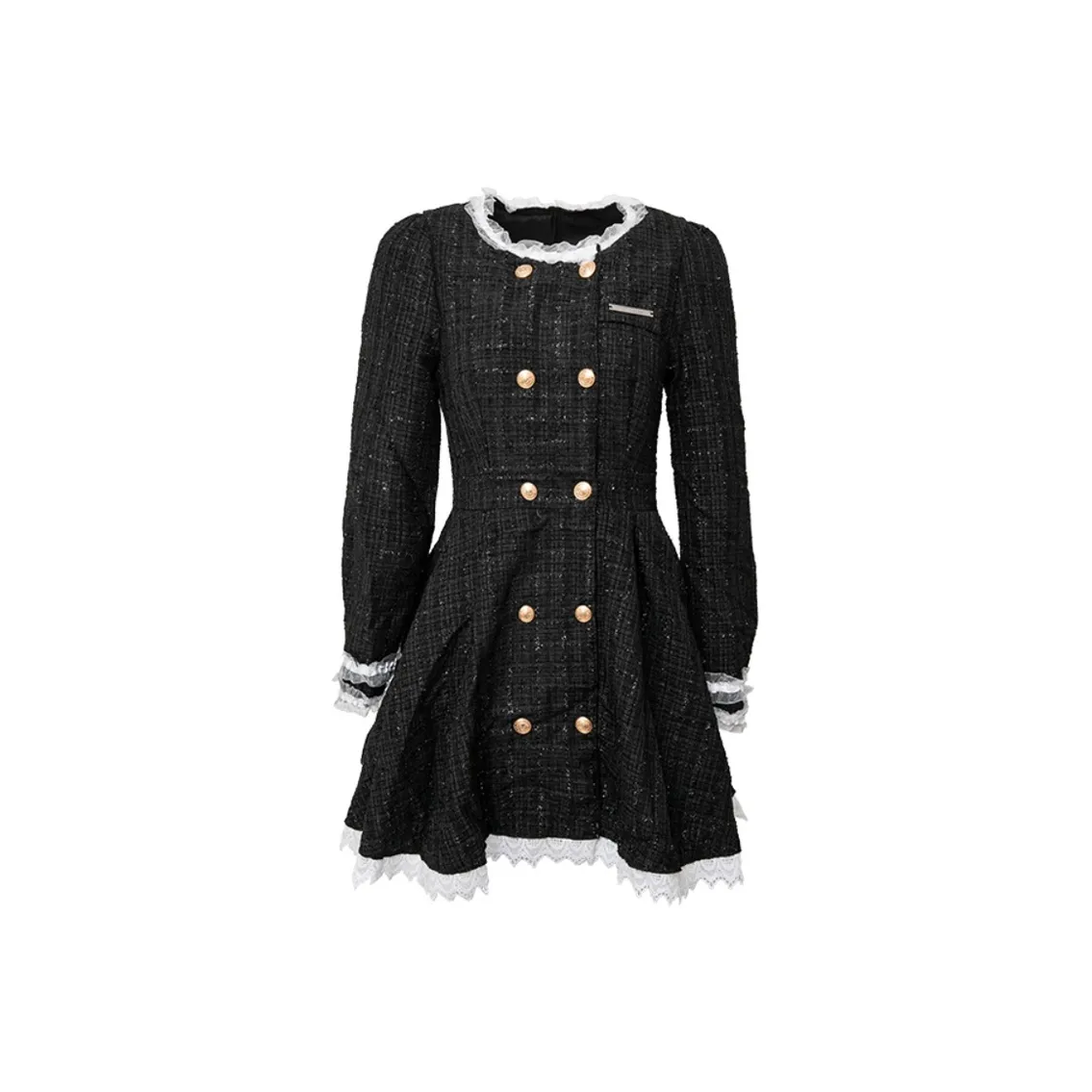 Incolore Длинное платье с длинными рукавами женское черное