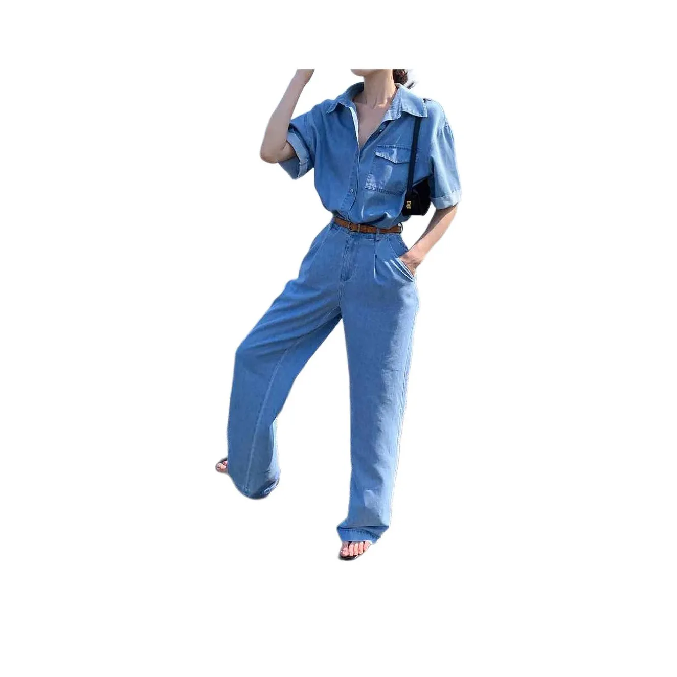 NANING9 Повседневный костюм женский синий