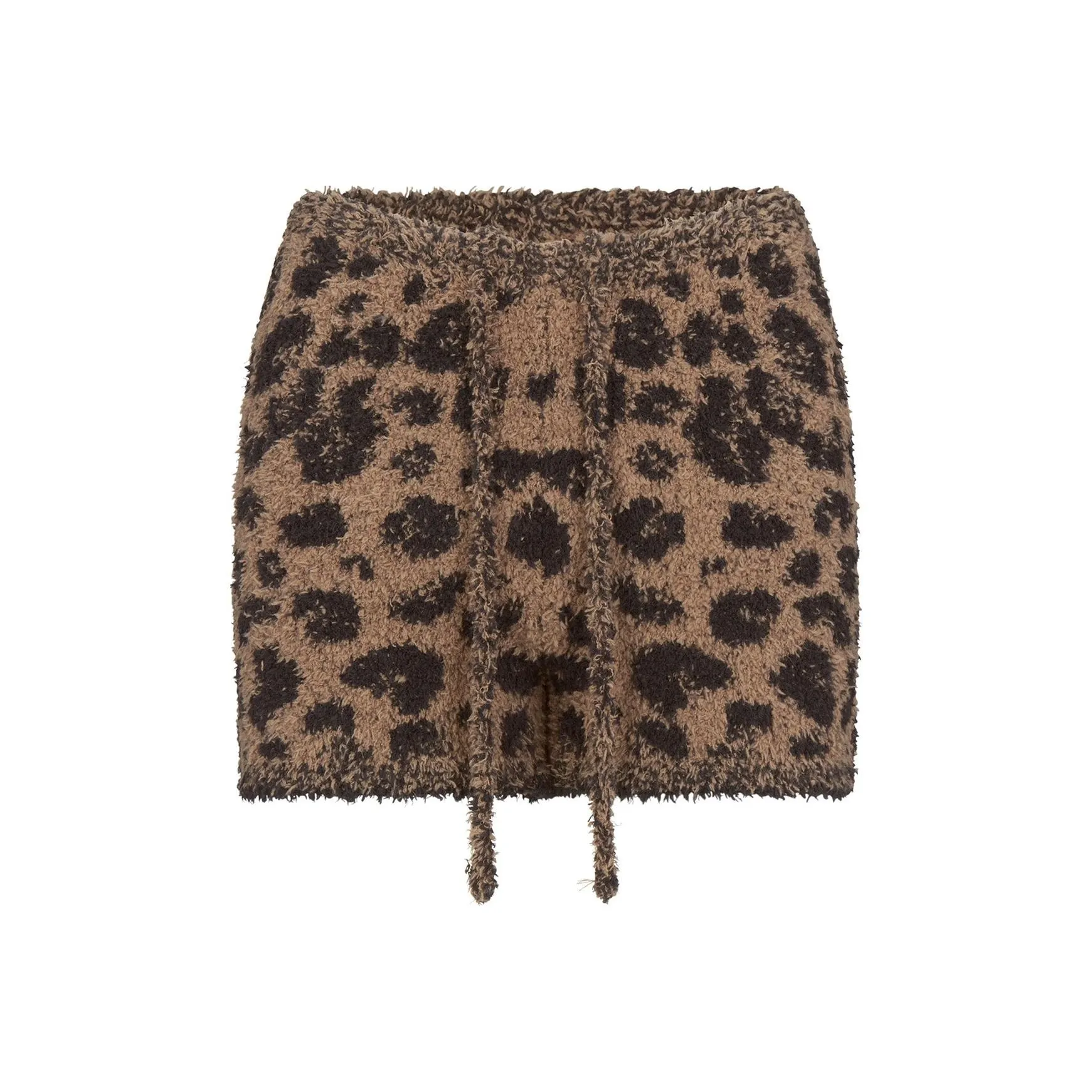 SKIMS FW24 Fake Day Collection Cozy KNIT Короткий Повседневные шорты Женские Леопардовый принт Леопардовый принт