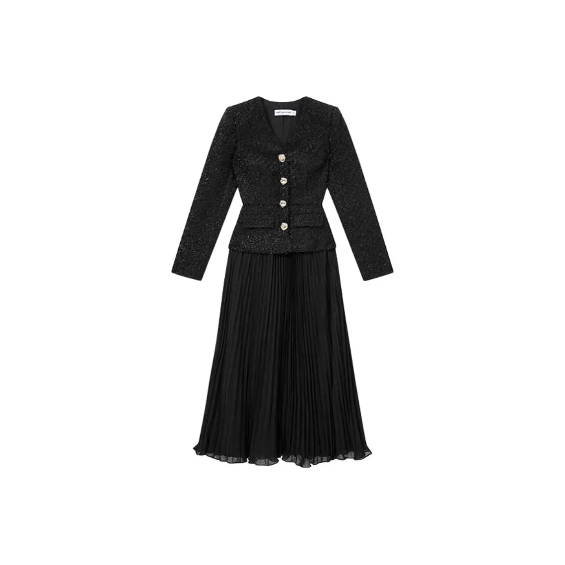 Self portrait Tinsel Boucle Chiffon Midi Dress