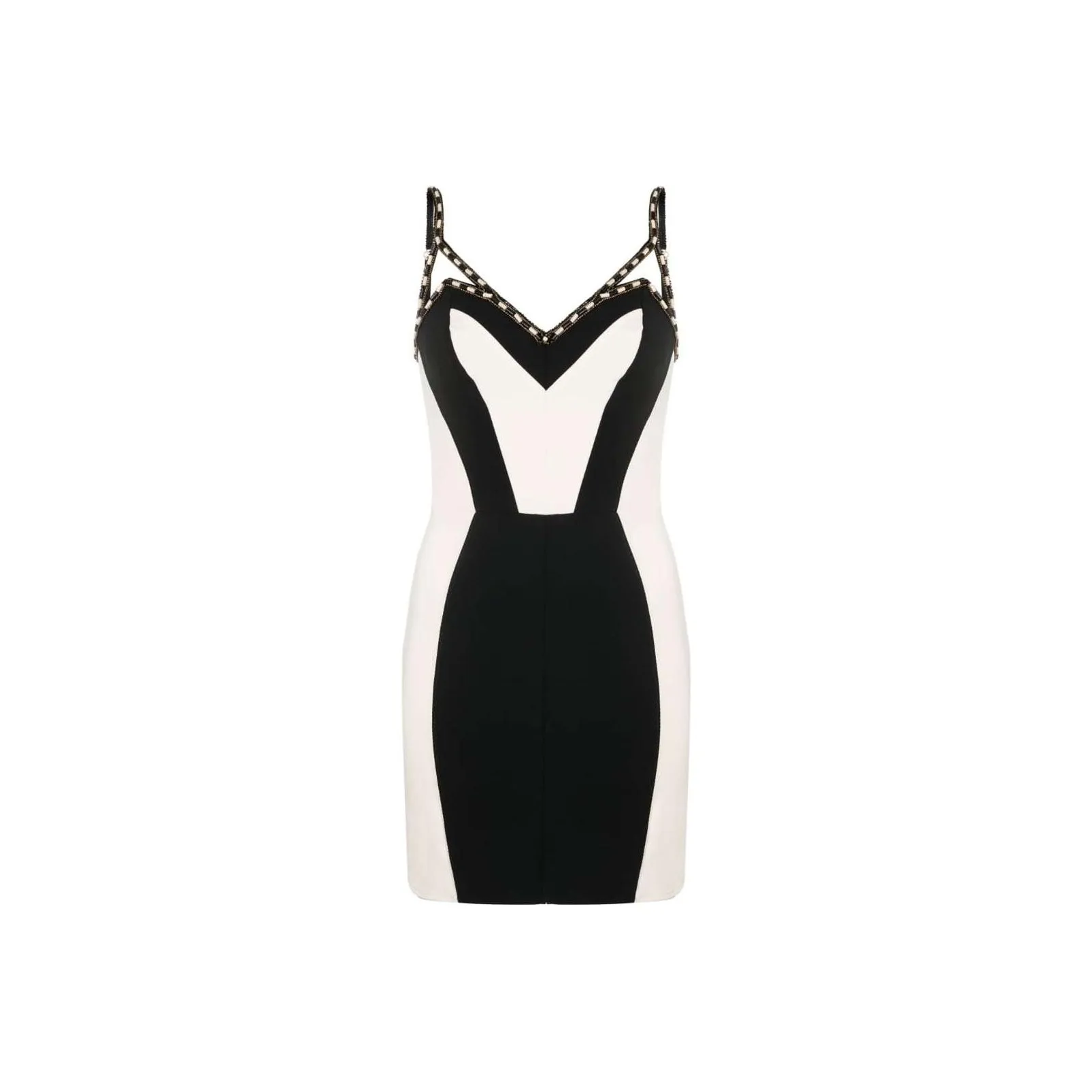 Elisabetta Franchi Bead embellished Two tone Minidress