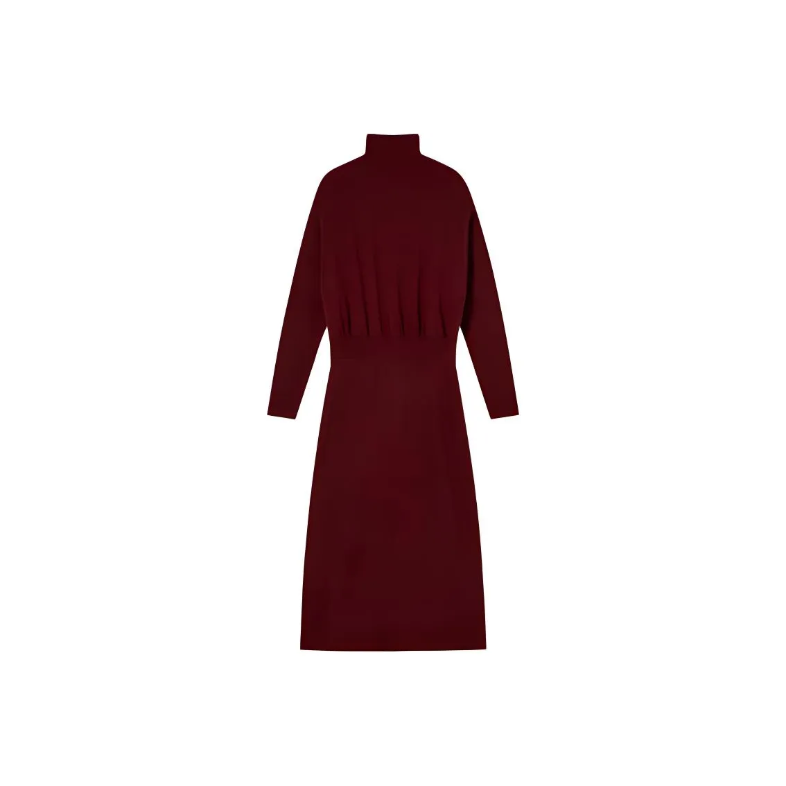 SHUXI Длинное платье с длинными рукавами женское гранатово-красного цвета