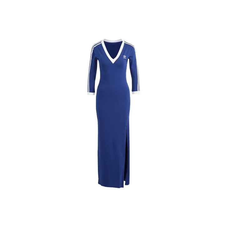 adidas originals Adicolor Classics 3 Stripes Maxi Dress Blue