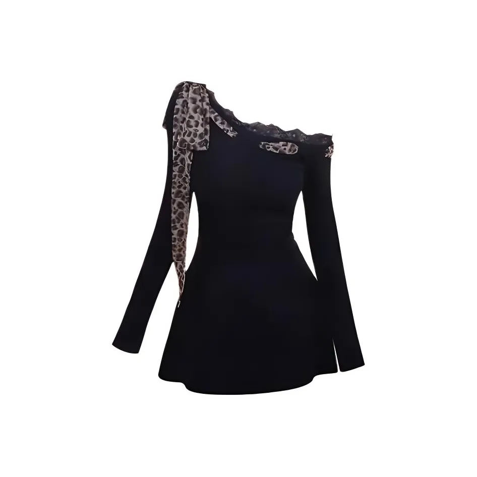 Aghr Длинное платье с длинными рукавами женское черное