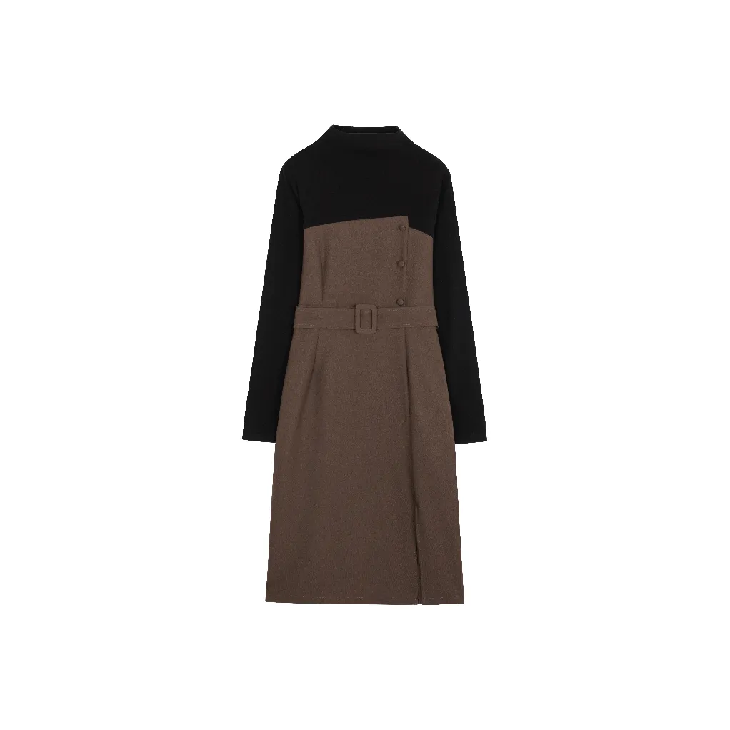 Mo Han Yi Mei Long Sleeved Dresses Women's Dark Coffee