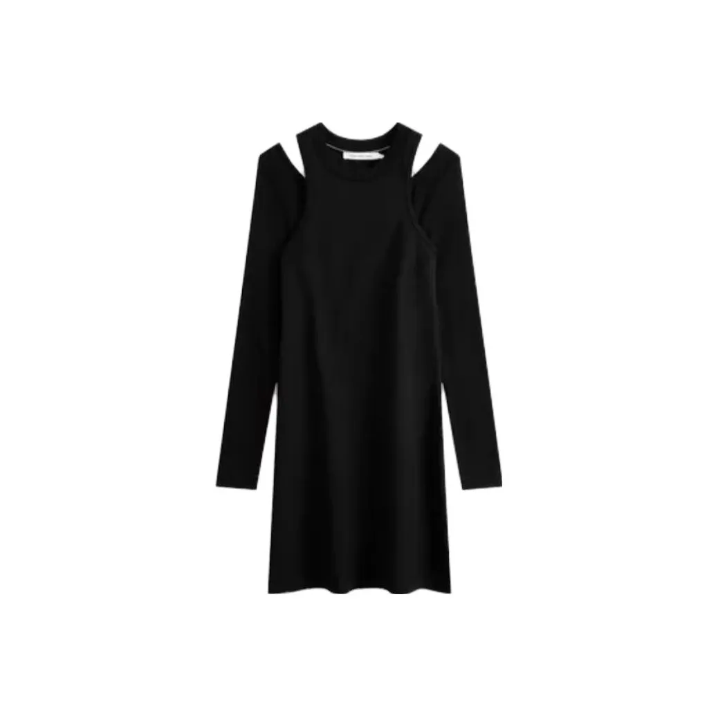 Calvin Klein Long Sleeved Dresses Women's Space Black