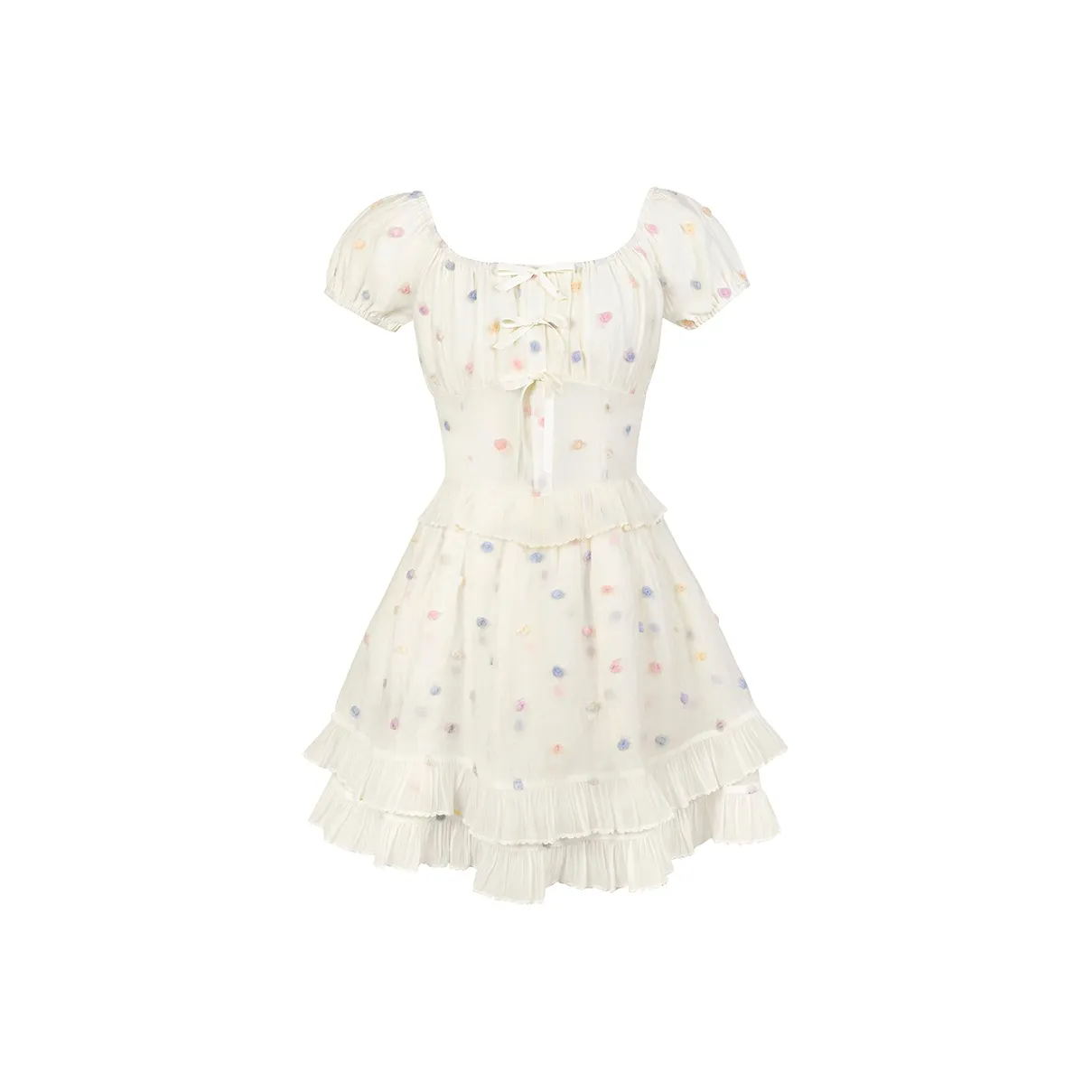 NTOT Короткий рукав Платье Женское Светло-желтое