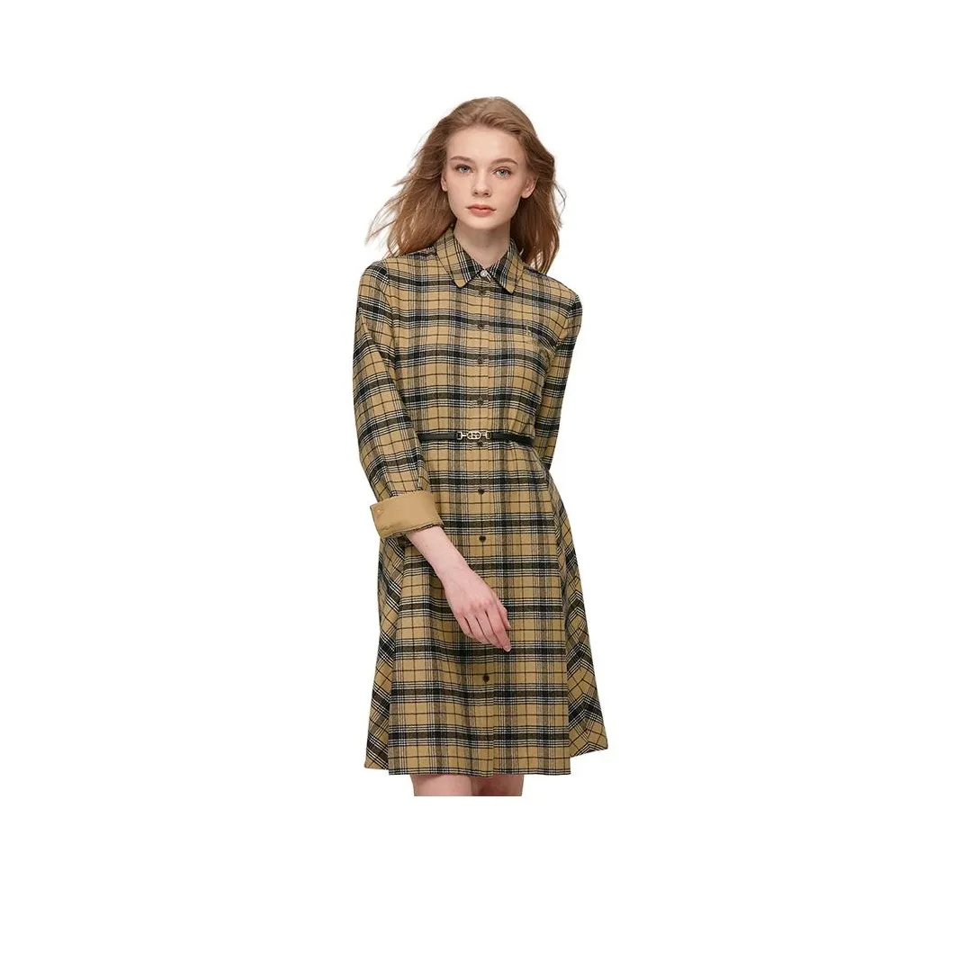 HAZZYS Бежевые Женские Длинные Платья с Рукавами