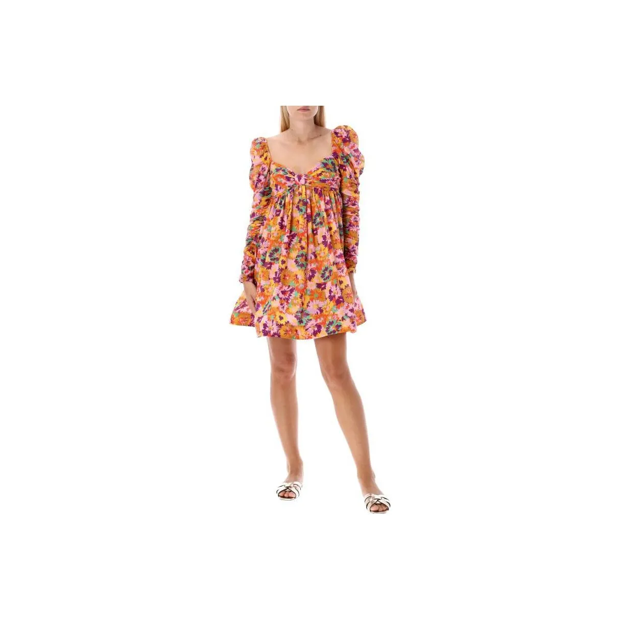 Zimmermann Violet Front-Twist Detailed Mini Dress