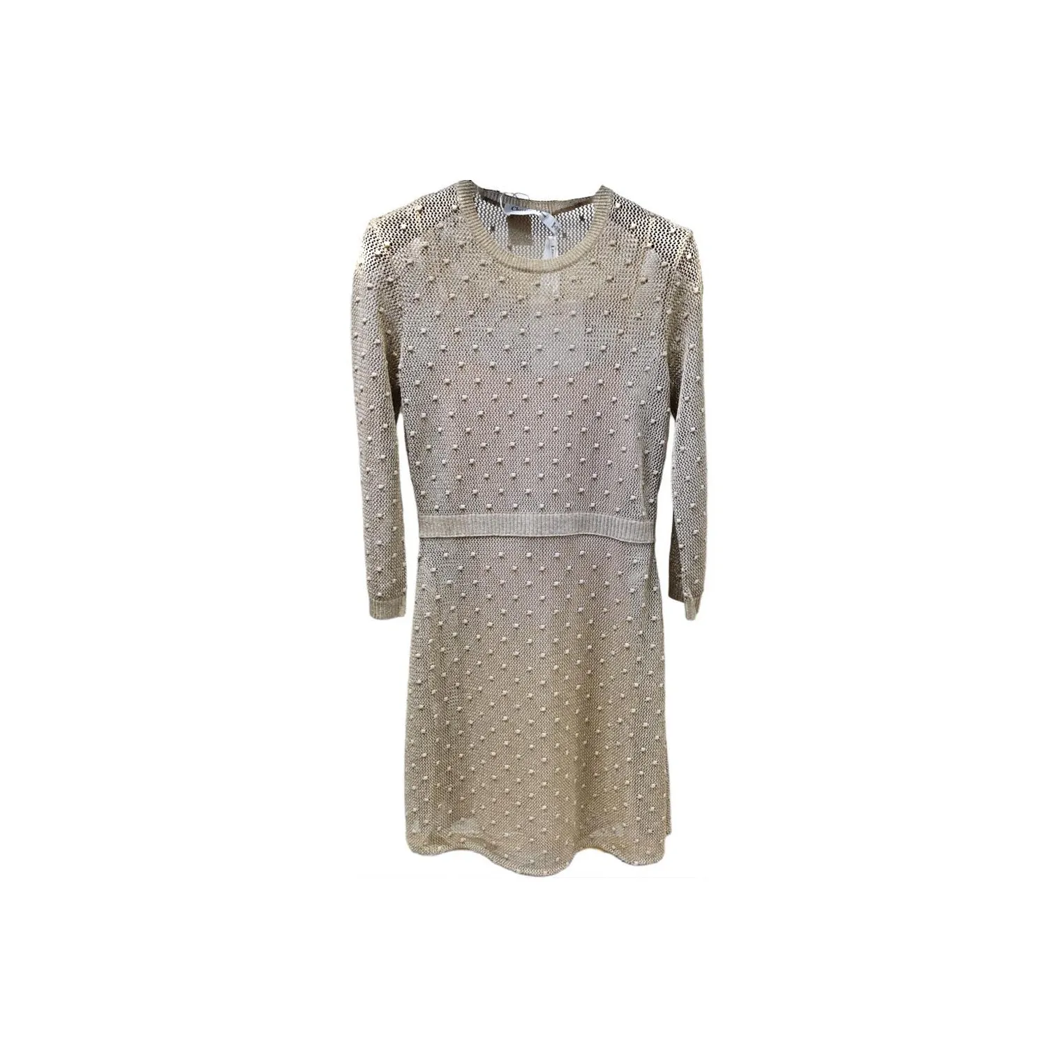 DIOR Long Sleeved Dresses Women's Gold