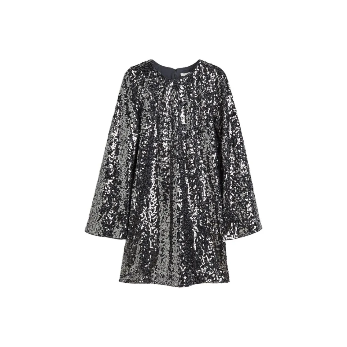 H&M Long Sleeved Dress Women's Dark Gray/Sequins