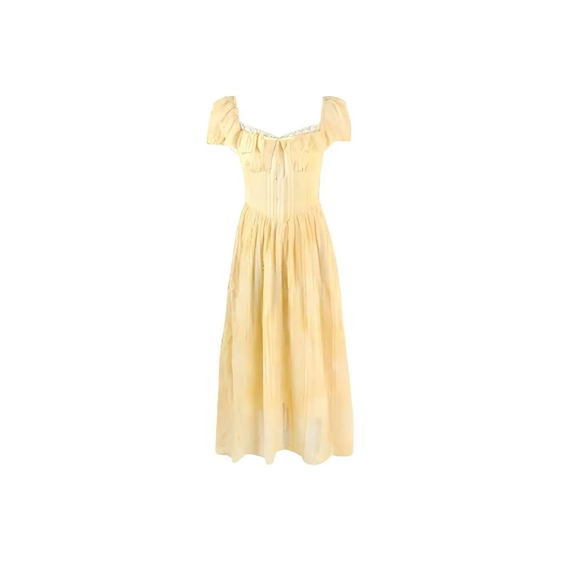 ZCDECO Короткий рукав Платье Женское Желтое