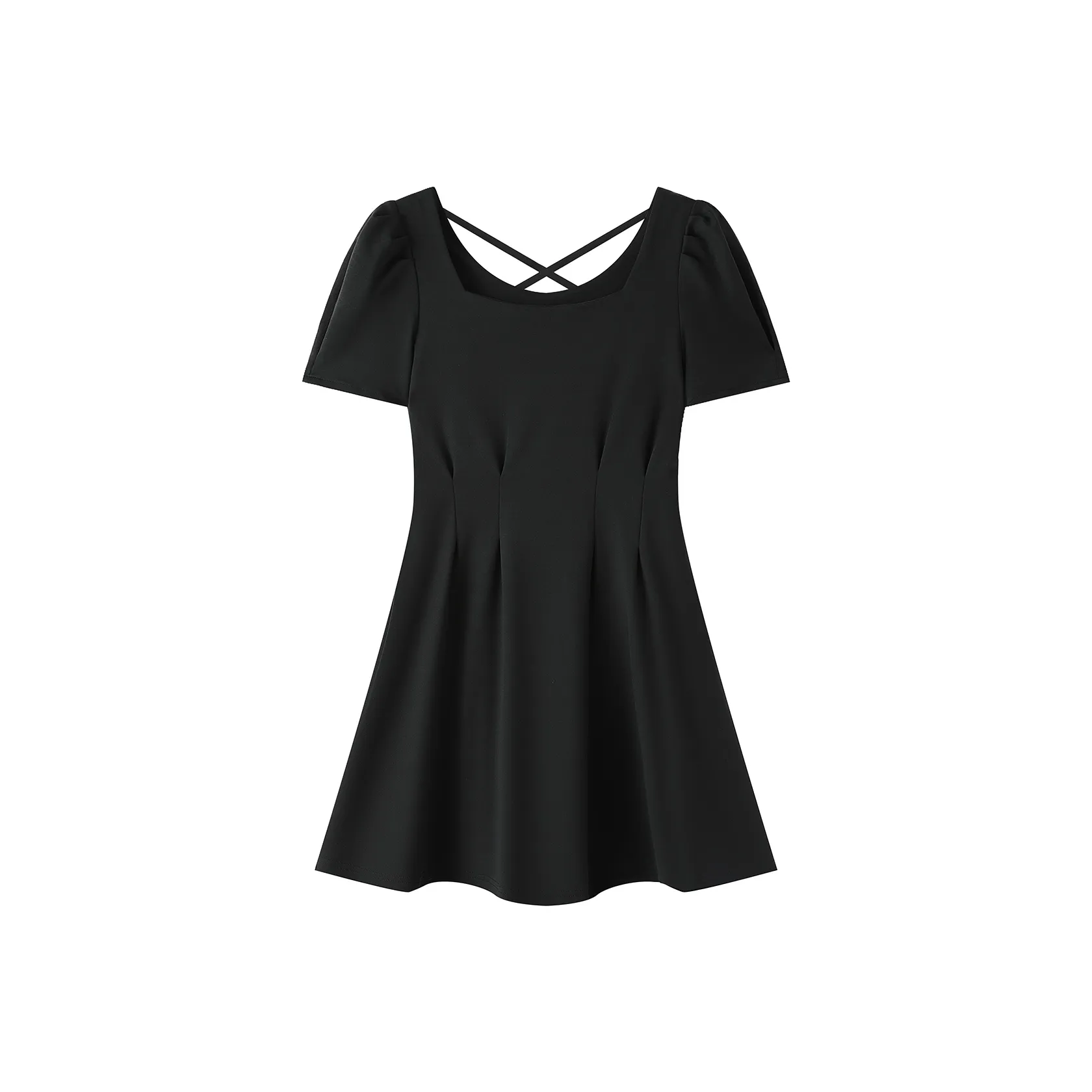 Jonah Anda Короткий рукав Платье Женское Черное