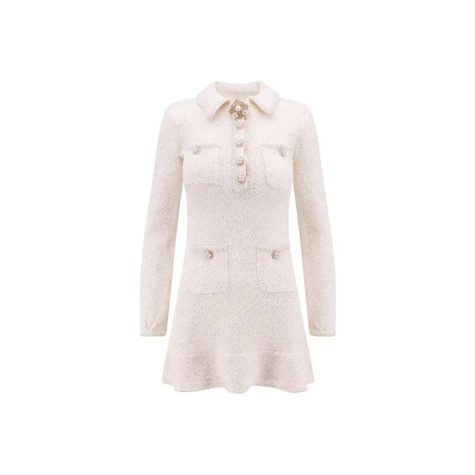 Self portrait Long Sleeved Dresses Women's White
