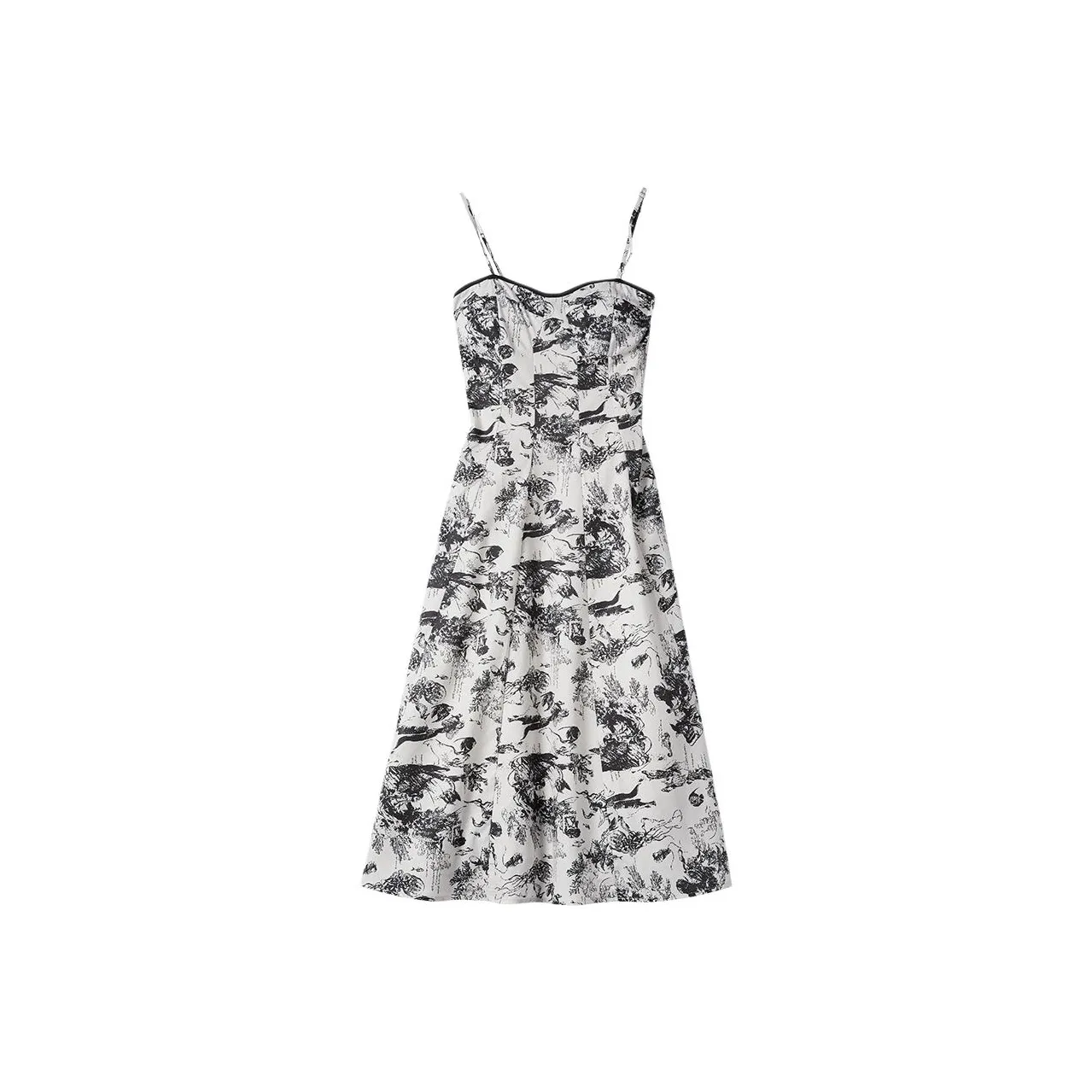 Emodues Платье-юбка Женское Картина тушью Черный