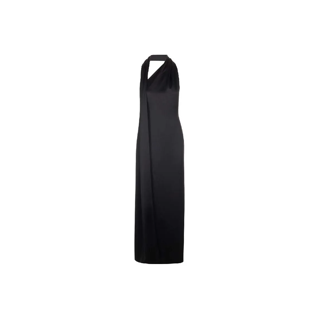 LOEWE One Shoulder Satin Scarf Detailed Dress