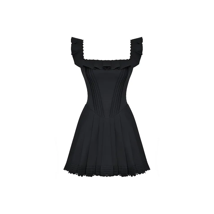 HOUSE OF CB SS23 Jemima Collection Short Sleeved Dress Women's Black
