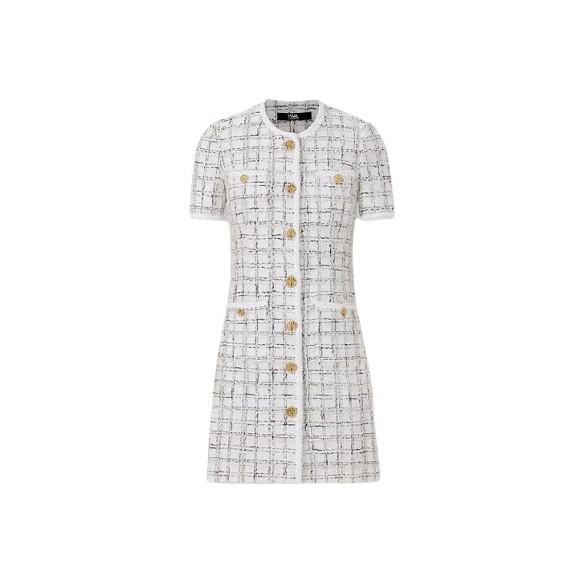 KARL LAGERFELD Короткий рукав Платье Женское Черно-белое