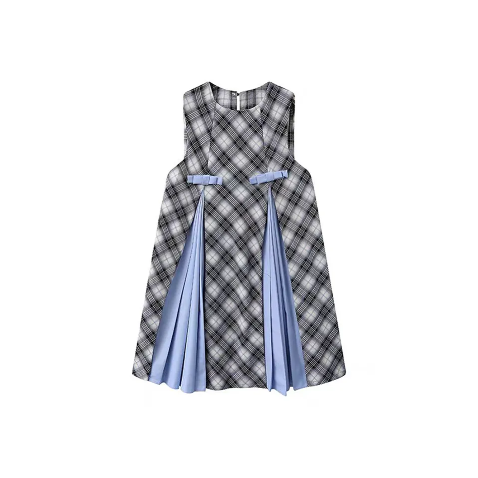 RTNH Sleeveless Dress Women's Light Blue Plaid